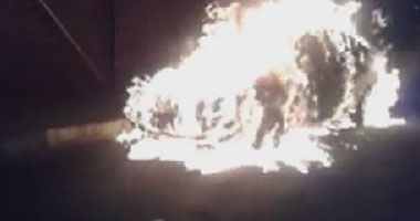 احتراق سيارة نقل ثقيل على الطريق الإقليمى فى الجيزة دون إصابات