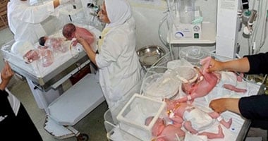 سيدة تضع سبعة أطفال أحياءً بالإسكندرية