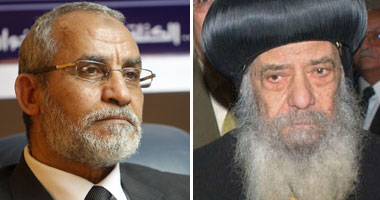 البابا شنودة يصل القاهرة غداً.. ويلتقى "المرشد" الخميس القادم