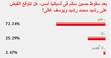 72% من القراء يتوقعون القبض على رشيد وغالى بعد سقوط حسين سالم