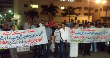 عمال "بورسعيد الوطنية للصلب" يتظاهرون للمطالبة بحقوقهم