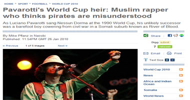 صاحب أغنية كأس العالم 2010 يدافع عن القرصنة